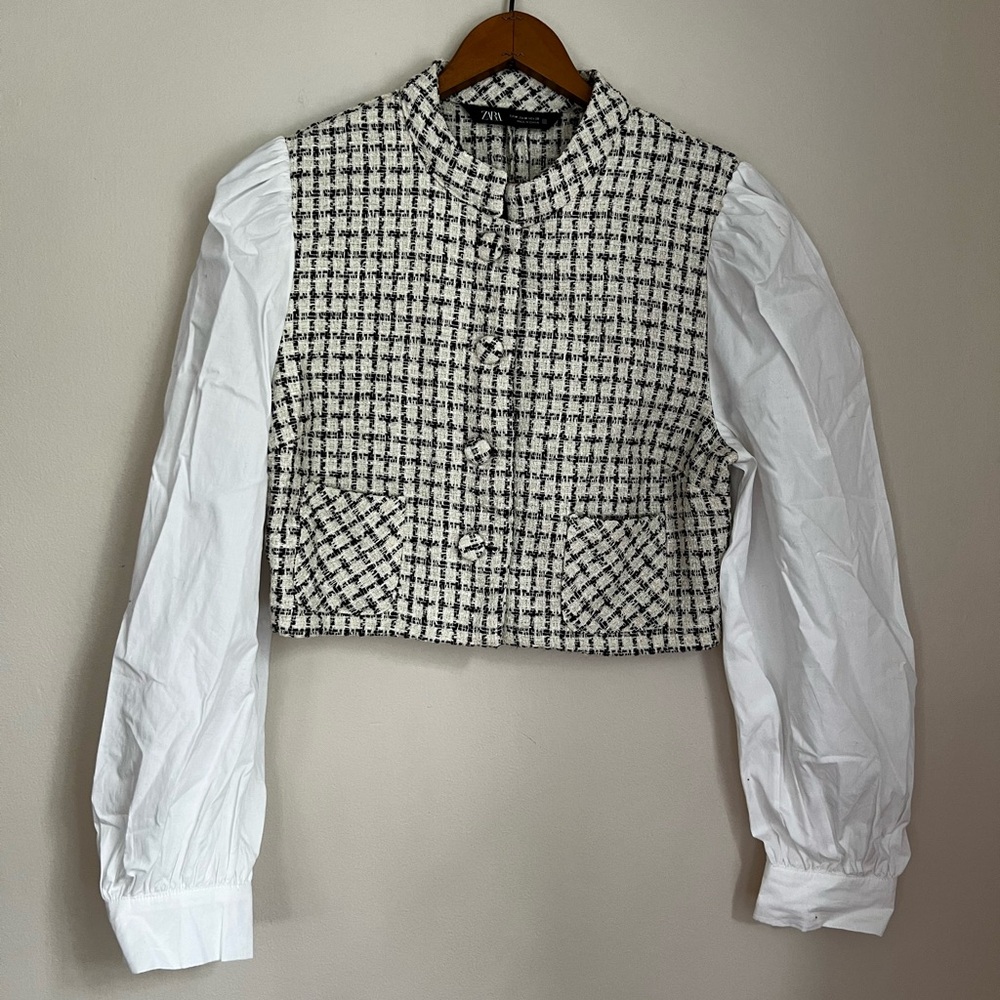 Zara Black and White Top